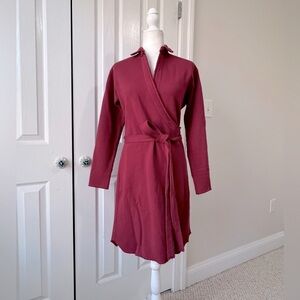 Frank & Eileen Red Willa Triple Fleece Wrap Dress
